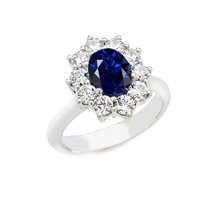 Anello Gazzola Gioielli Donna Contorno in Oro bianco Zaffiro AN-1641-ZN-9X7-FVS - AN-1641-ZN-9X7-FVS